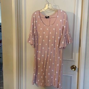 Pink polka dot dress
